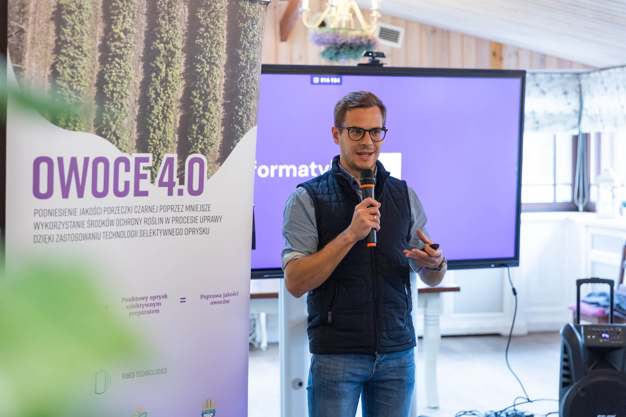 CTO Miron Marczuk na Konferencji podsumowującej projekt realizowany przez Grupę Operacyjną „OWOCE 4.0” - Wąwolnica, 29.11.2024